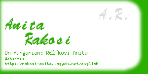 anita rakosi business card